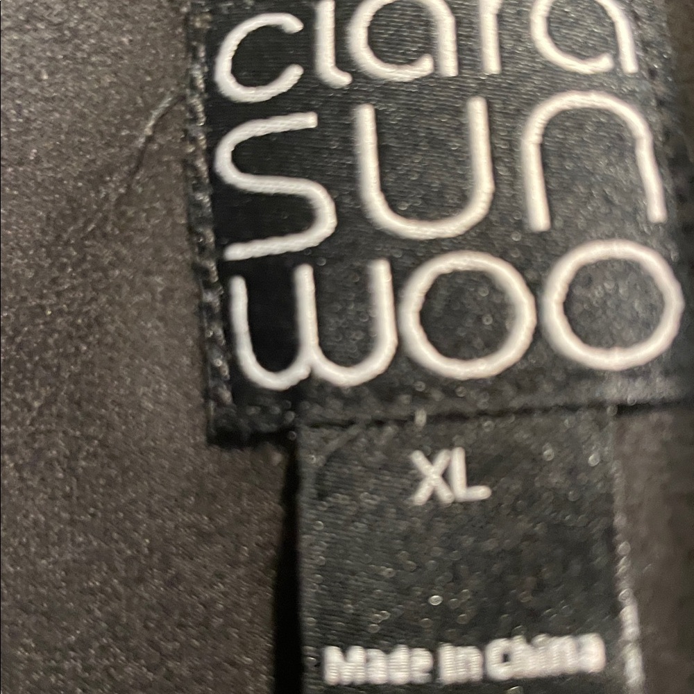 Clara SunWoo Women's Black Liquid Leather Jacket XL - Picture 2 of 7
